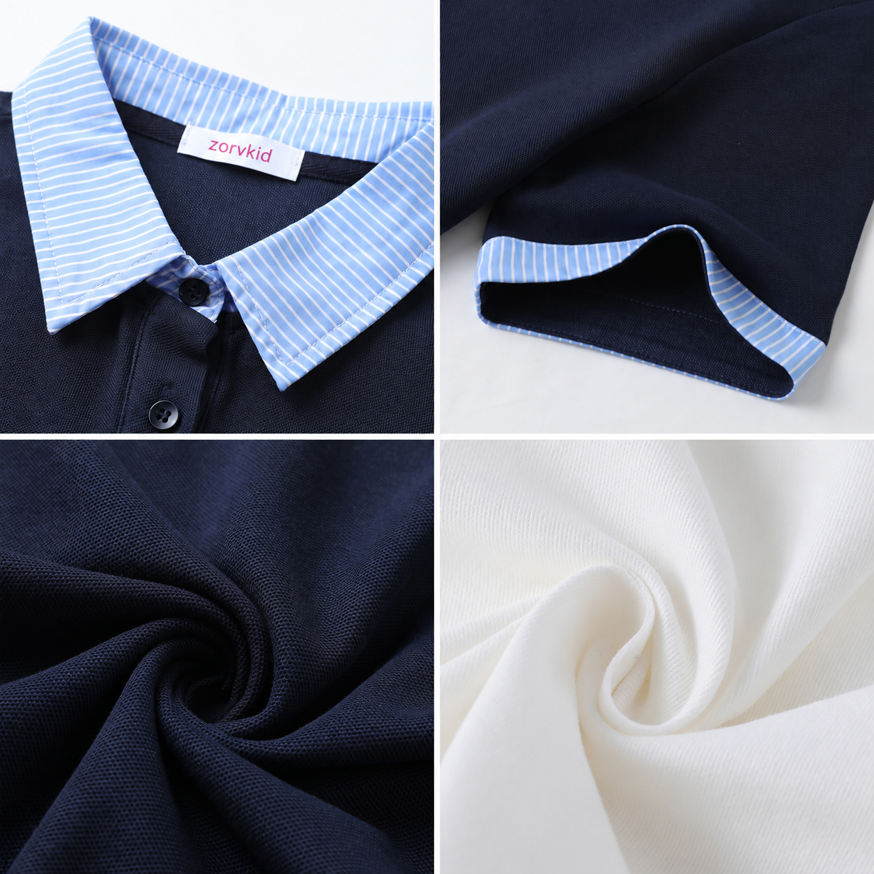 Navy Blue Family Matching Polo Outfits - Image 6